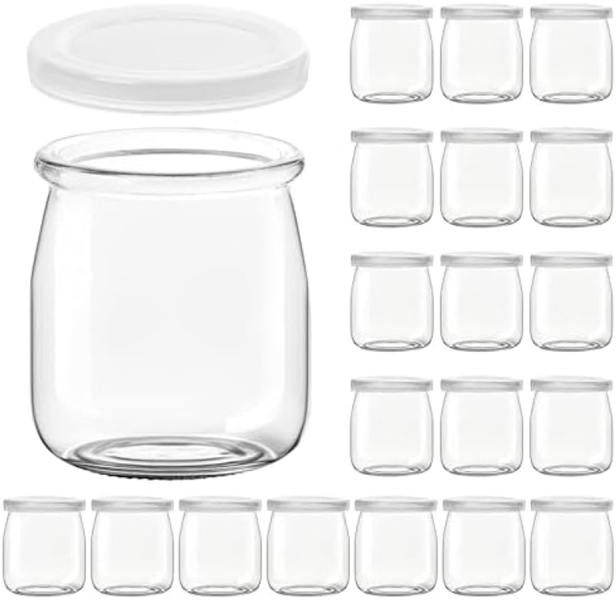 PromoHome Transparante Bewaar Potjes 200 ml - 20 stuks Set met Luchtdichte Deksels