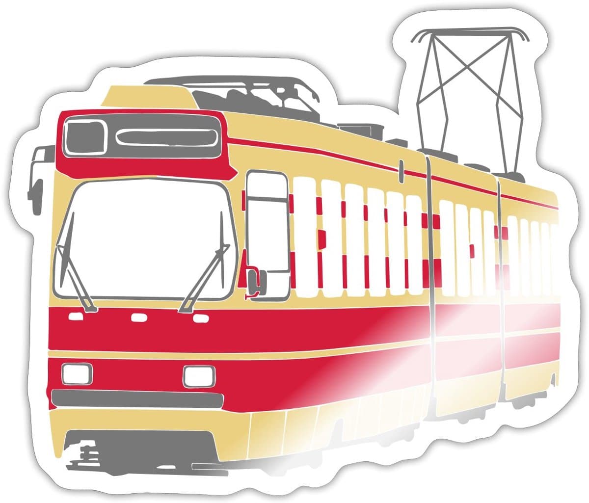Haagse Tram Den Haag Nederland Kunstprint Sticker maat S (10 x 10 cm)