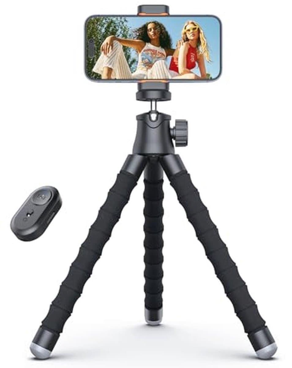 Draagbaar en Flexibel Telefoonstatief met Draadloze Afstandsbediening en 360° Rotatie voor Video-opname
