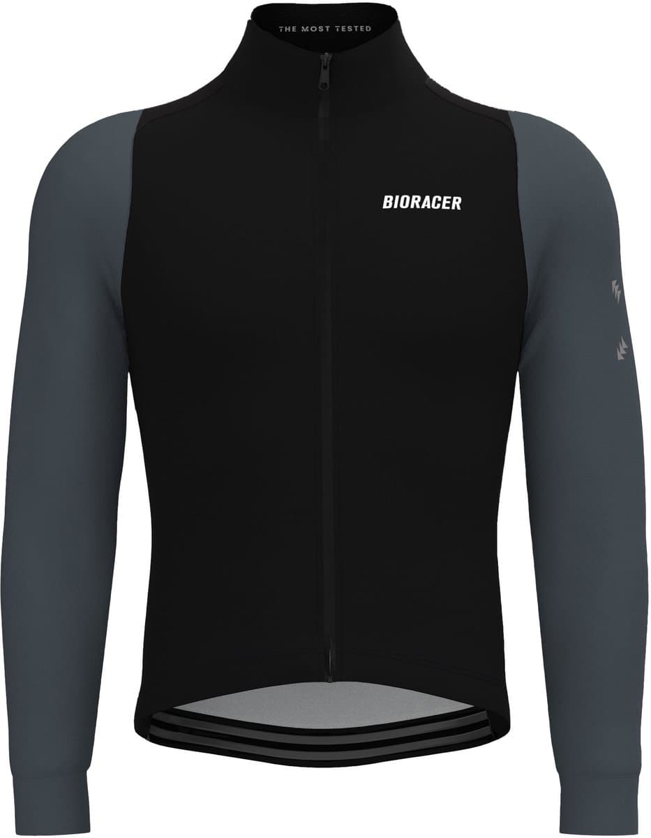 BIORACER Tempest Light - Wielervest Winter/Tussenseizoen - Heren - Zwart-Antraciet - Winddicht & Lichte Thermische Stof - Maat 3XL
