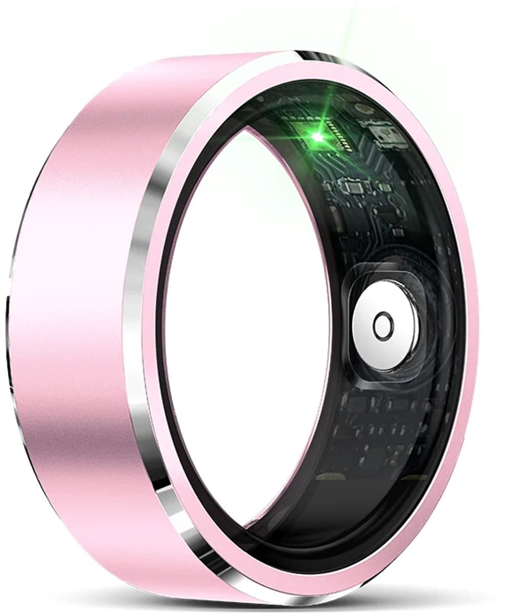 WizBay Premium Select® Smart Ring Pink Blush – Hartslag, Slaap & O2 Meter – Sport & Gezondheid Tracker – IP68 Waterdicht – Maat #8