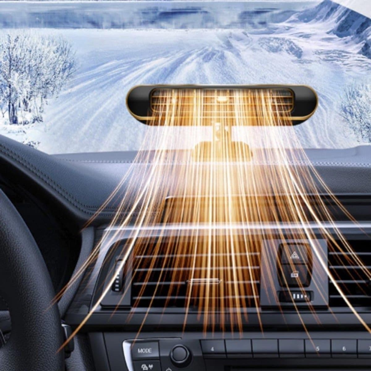 Krachtige 12V Auto Ventilator - Verwarming, Koeling & Ontdooien voor Voorruit