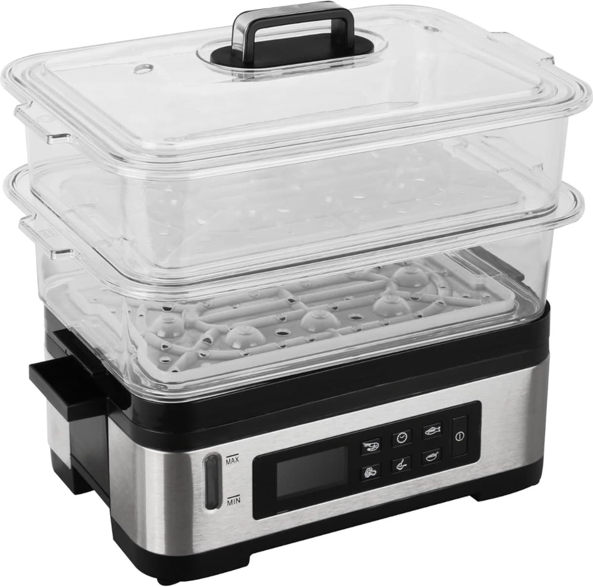 Nexvo® Stoomkoker - Stoomkokers - Stoompan - Zilver - 22cm x 34cmx 31 cm; 2.6 kg