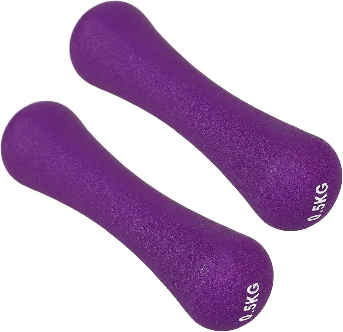Halter Set - Hand Gewicht - Krachttraining Thuis - Antislip Ontwerp - 13cm Lengte - Paars
