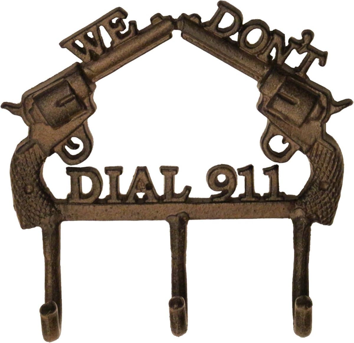 Gietijzeren Haakjes met Draaiknop Drie Haken Wandmontage