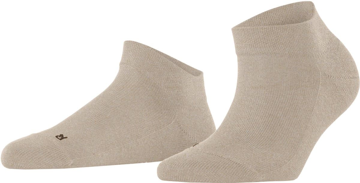 FALKE Sensitive London kort eenkleurig katoen sneakersokken enkelsokken dames beige - maat 39-42