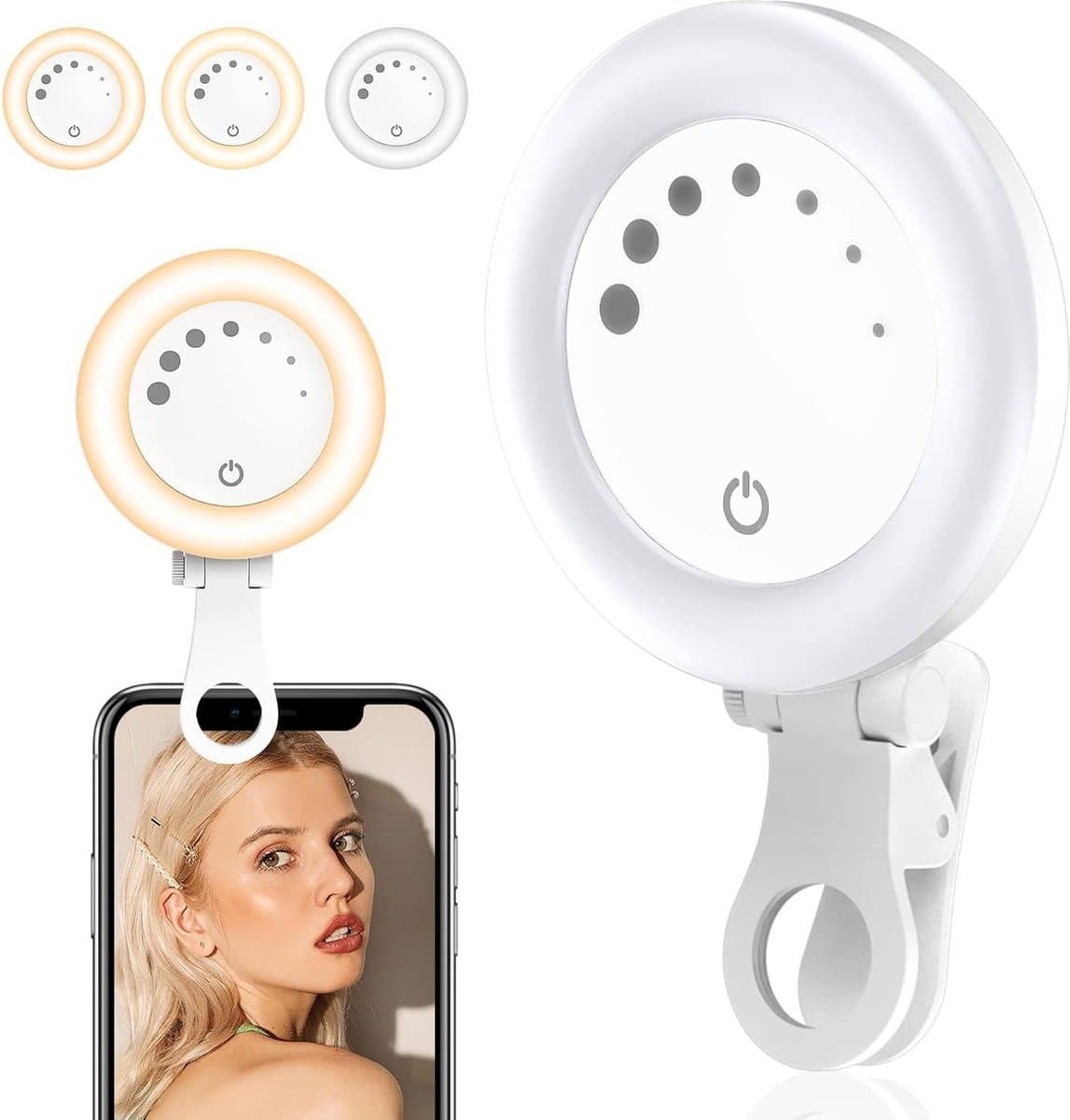 Ring Licht Selfie Licht F508 USB Oplaadbaar 3 Modi Video Conferentie Licht iPads - Laptops