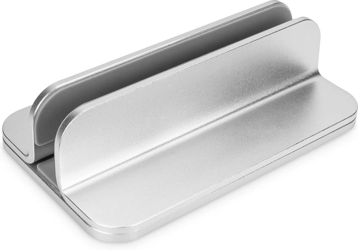 Verticale Notebookstandaard 77-40 mm Variabele Grootte Anti-Slip Pads Siliconen Pads Tijdloos Aluminium Ontwerp 10kg Draagvermogen Zilver