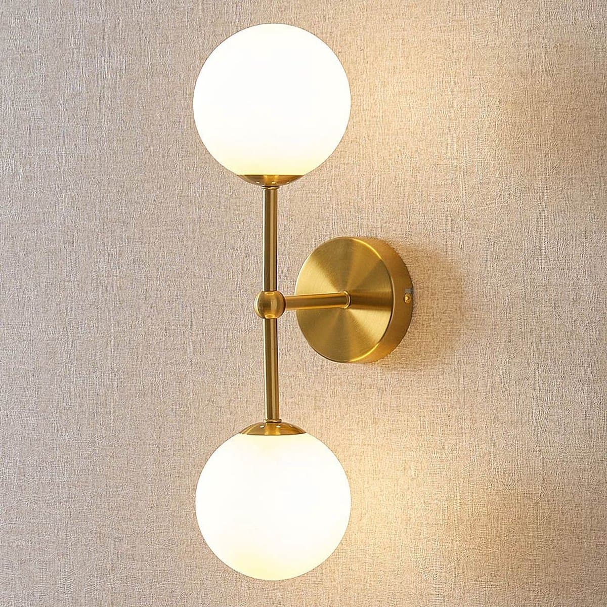 LumenXL - Moderne wandlamp, 2-lichts goud - Runda