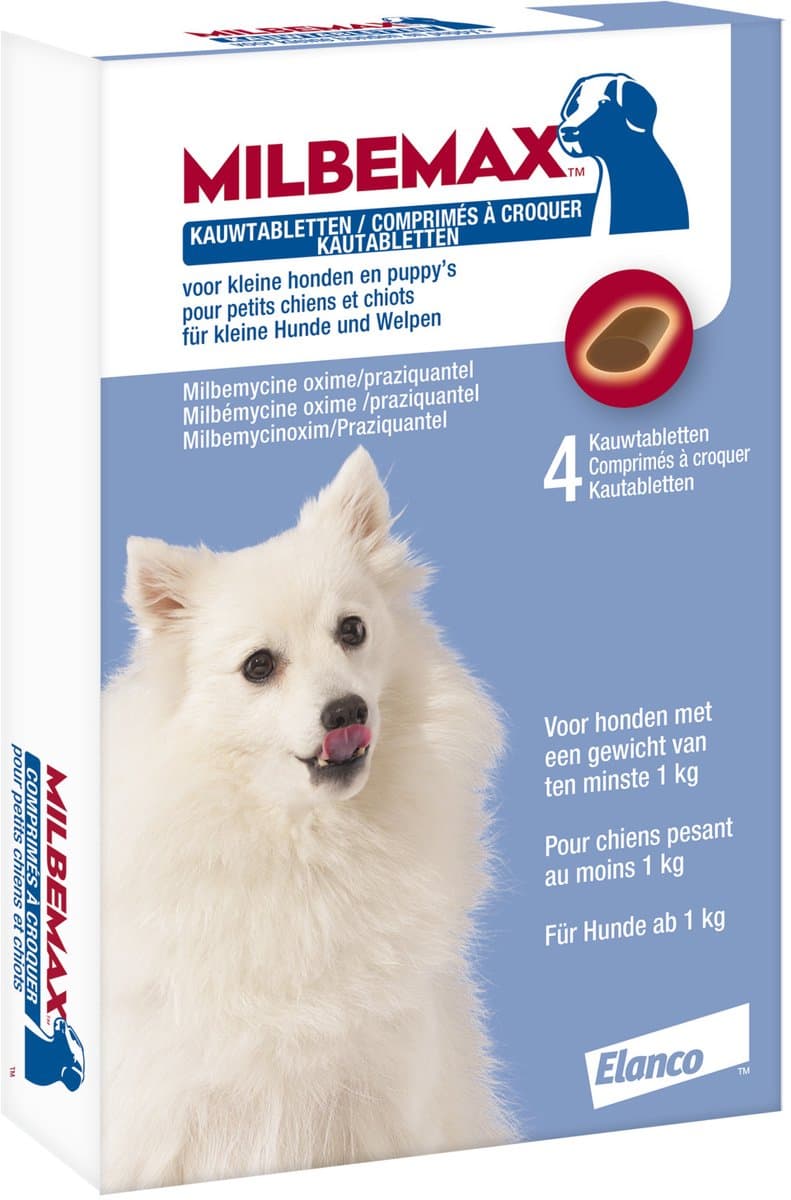 Milbemax Milbemax Kauwtablet Kleine Hond - Anti wormenmiddel - 12 g 4 tab 1 Tot 5 Kg