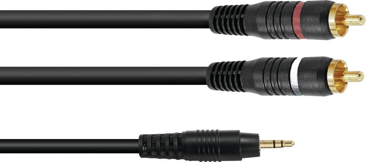 OMNITRONIC jack kabel 3 5 mm - jack naar tulp - aux kabel - audio kabel 3.5 Jack/2xRCA 3m bk