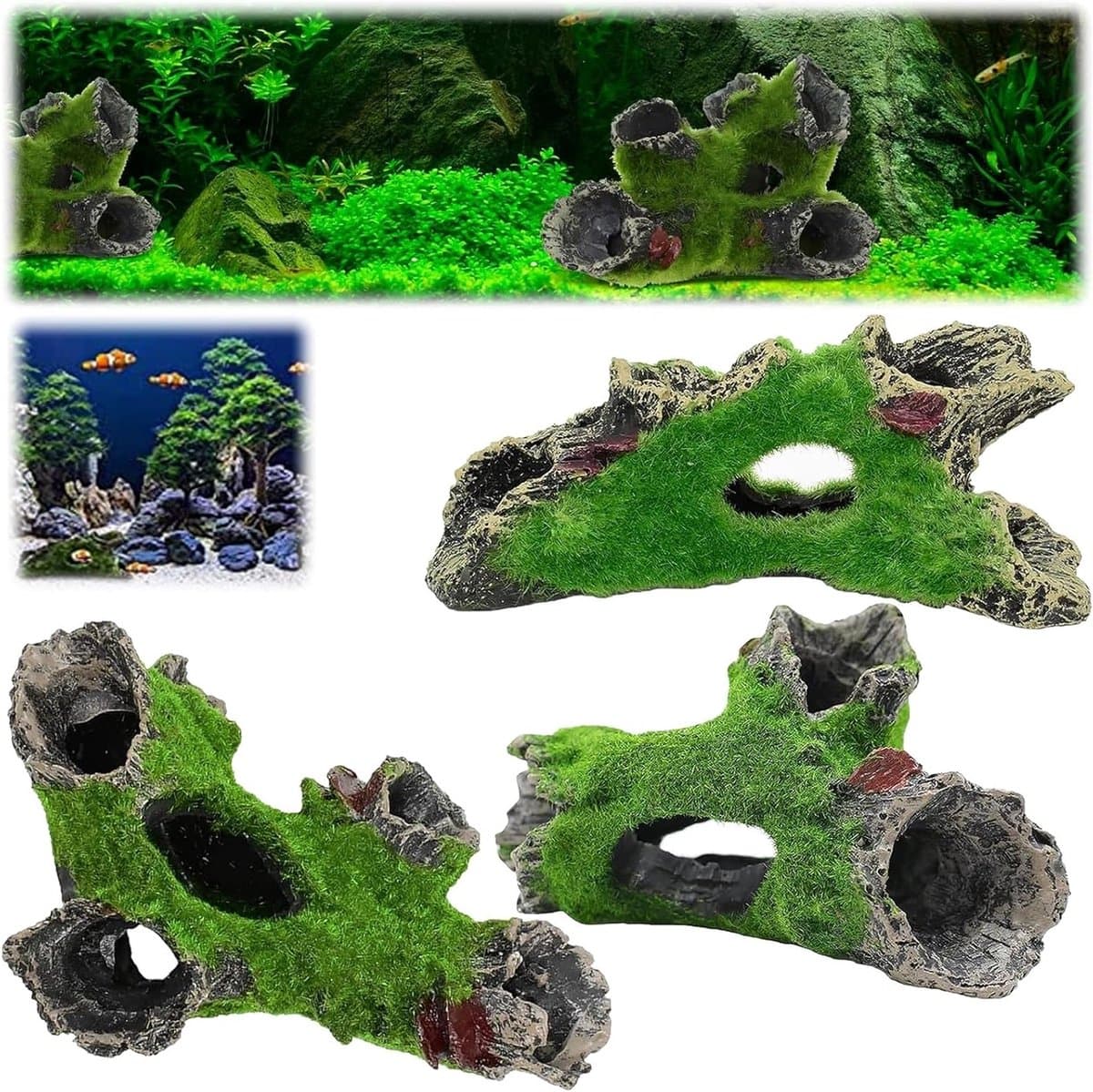 Decoratieve Houten Boomstronk van Hars voor Aquarium - Ideaal voor Garnalen, Vissen en Zeeorganismen - Creëer een Natuurlijke Onderwateromgeving