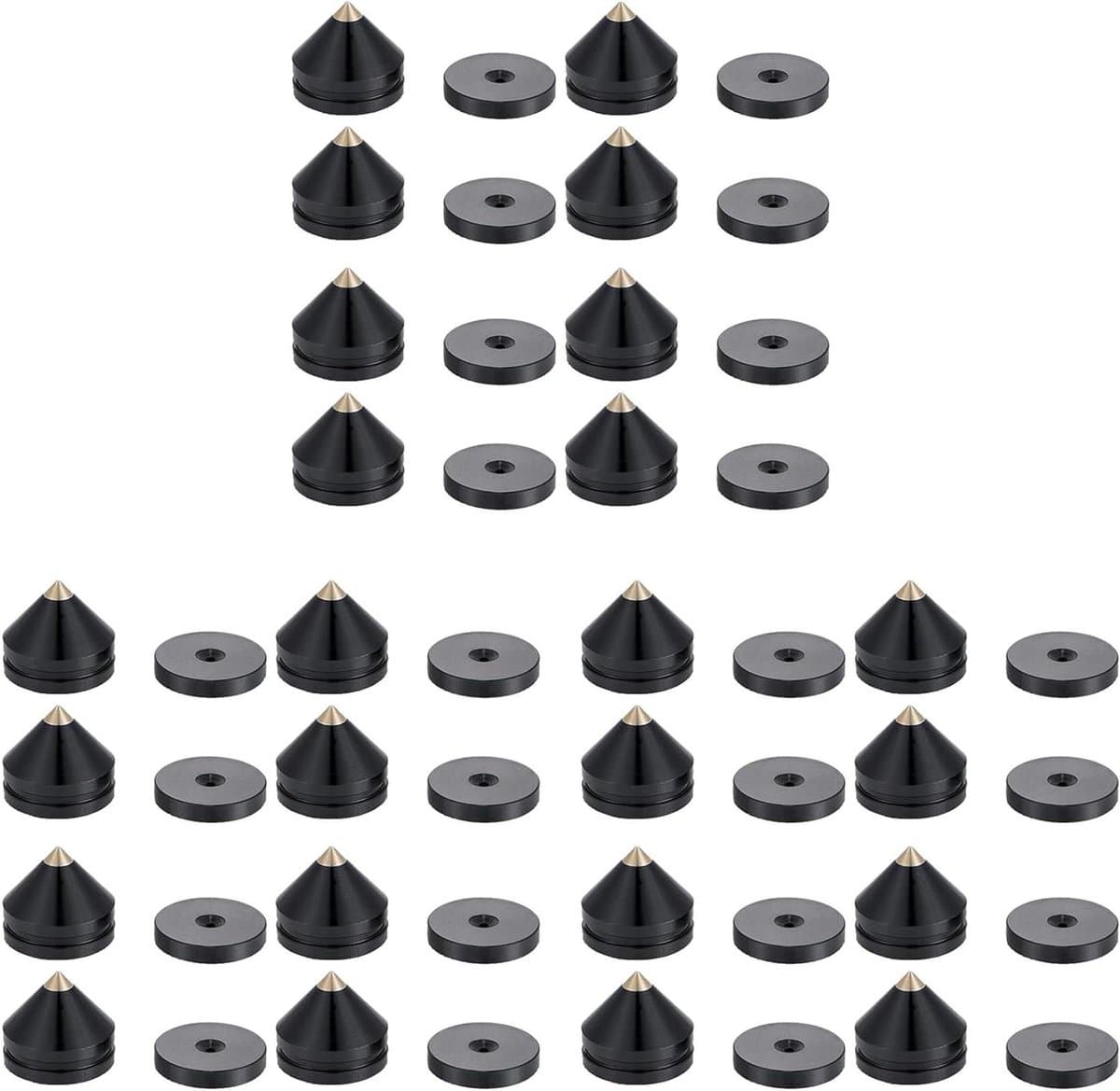 Luidspreker Spikes - Voet Pads - Geluid Verbeteren - Trillingen Minimaliseren - 24 Stuks - Zwart