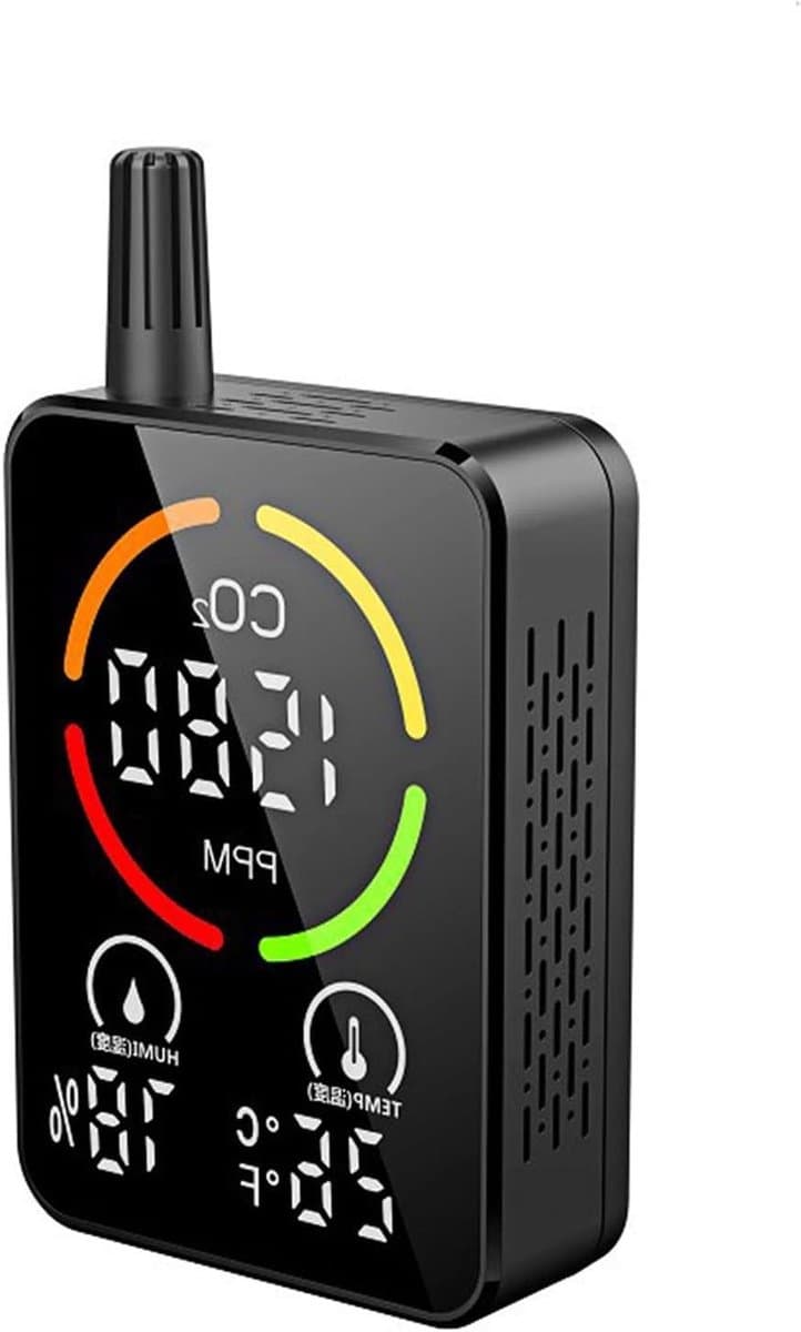 Luchtkwaliteit Monitor - CO2 Meter Temperatuur Vochtigheid - Binnenklimaat Controleren - NDIR Sensor Nauwkeurig
