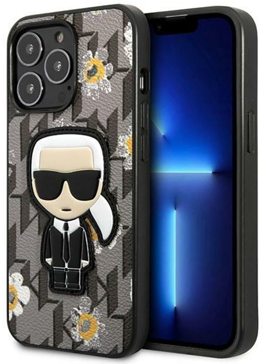 Karl - Lagerfeld - KLHCP13LPMNFIK1 iPhone - 13 - Pro / 13 - 6.1 - grijs/grijs - Bloem - Ikonik - Karl