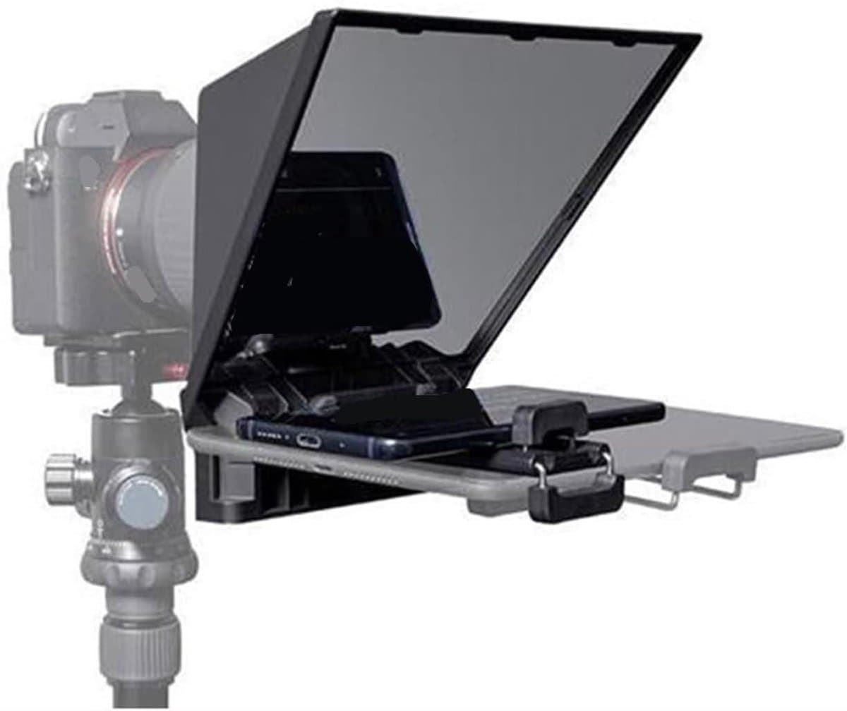 Teleprompter - Opname Hulp - Live Uitzendingen - Met Afstandsbediening - Draagbaar - Zwart