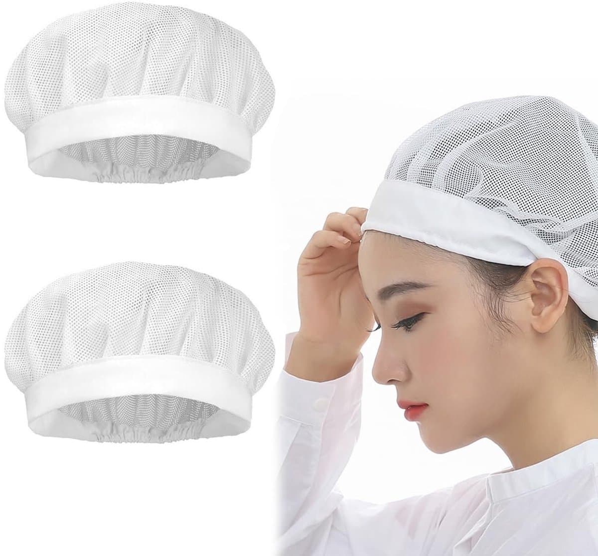 Dailygoods- Kokmuts 3 Stuks - Verstelbaar Net - Ademend Mesh - Horeca Service - Kookmuts - Professioneel Ontwerp - Haarnet