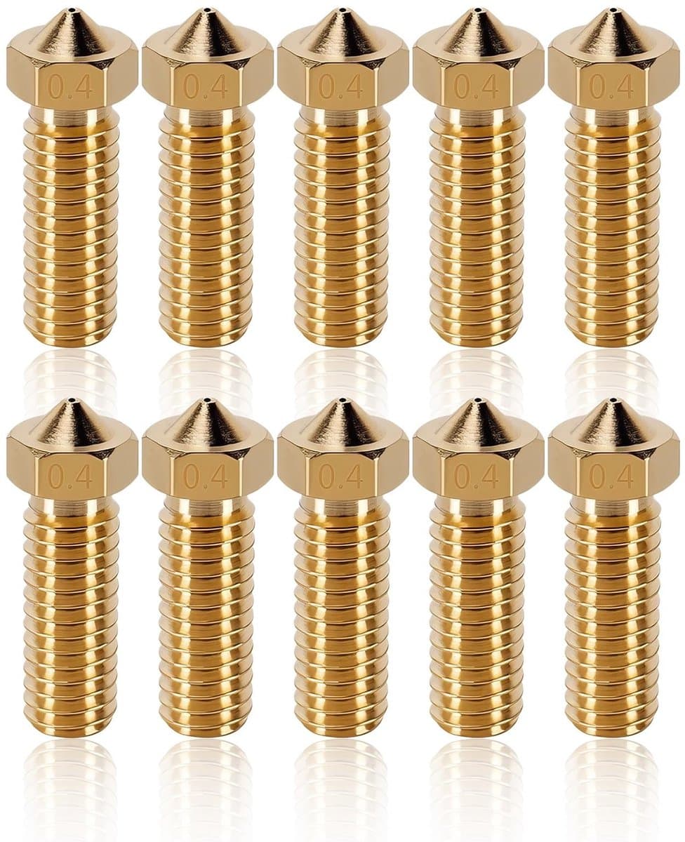 Dailygoods- Spuitmonden 10 stuks - Messing Sproeiers - 0,4 mm Uitgangsdiameter - Ingangsdiameter 2,00 mm - Compatibel met 3D-printers - Hoge Temperatuur Bestendig - 3D-printer Mondstukken