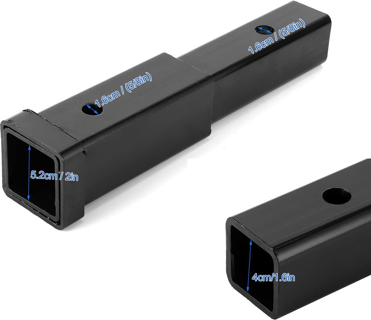 Trekhaak Verlengstuk - Aanhanger Accessoire - Extra Ruimte Creëren - Verstelbare Vierkante Buis - 2268 kg Capaciteit - Zwart