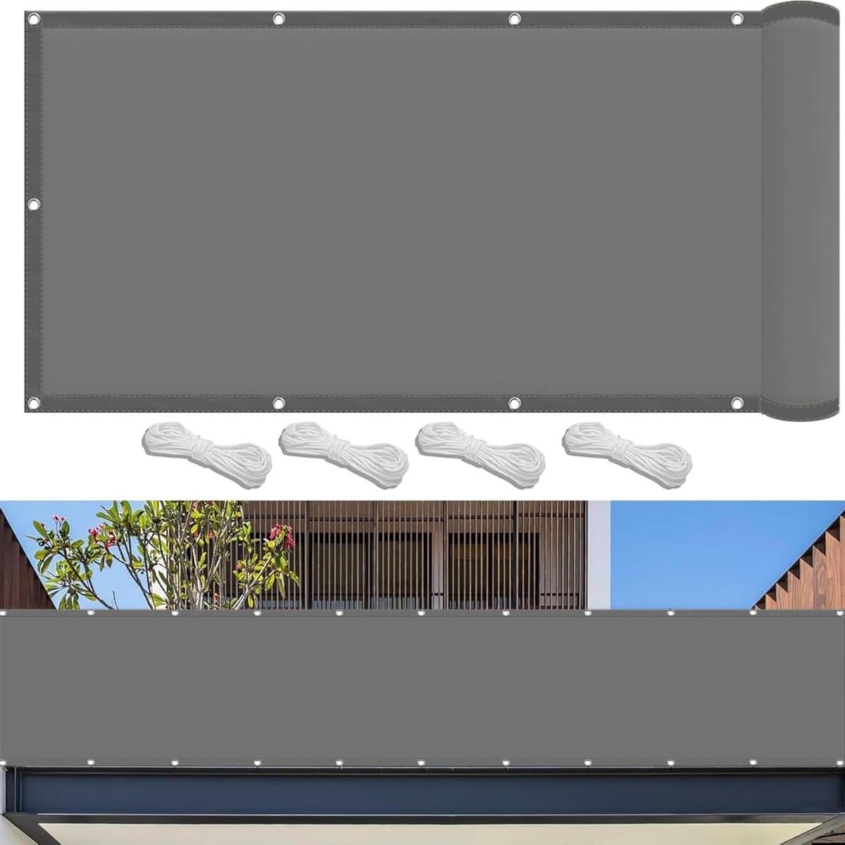 Sun Shade Net Rectangular 500 x 600cm Waterproof, Sunscreen Weatherproof and UV Protection Shade Sail Sunshade Rectangular For Garden, Balcony, Terrace, Camping, Light Grey