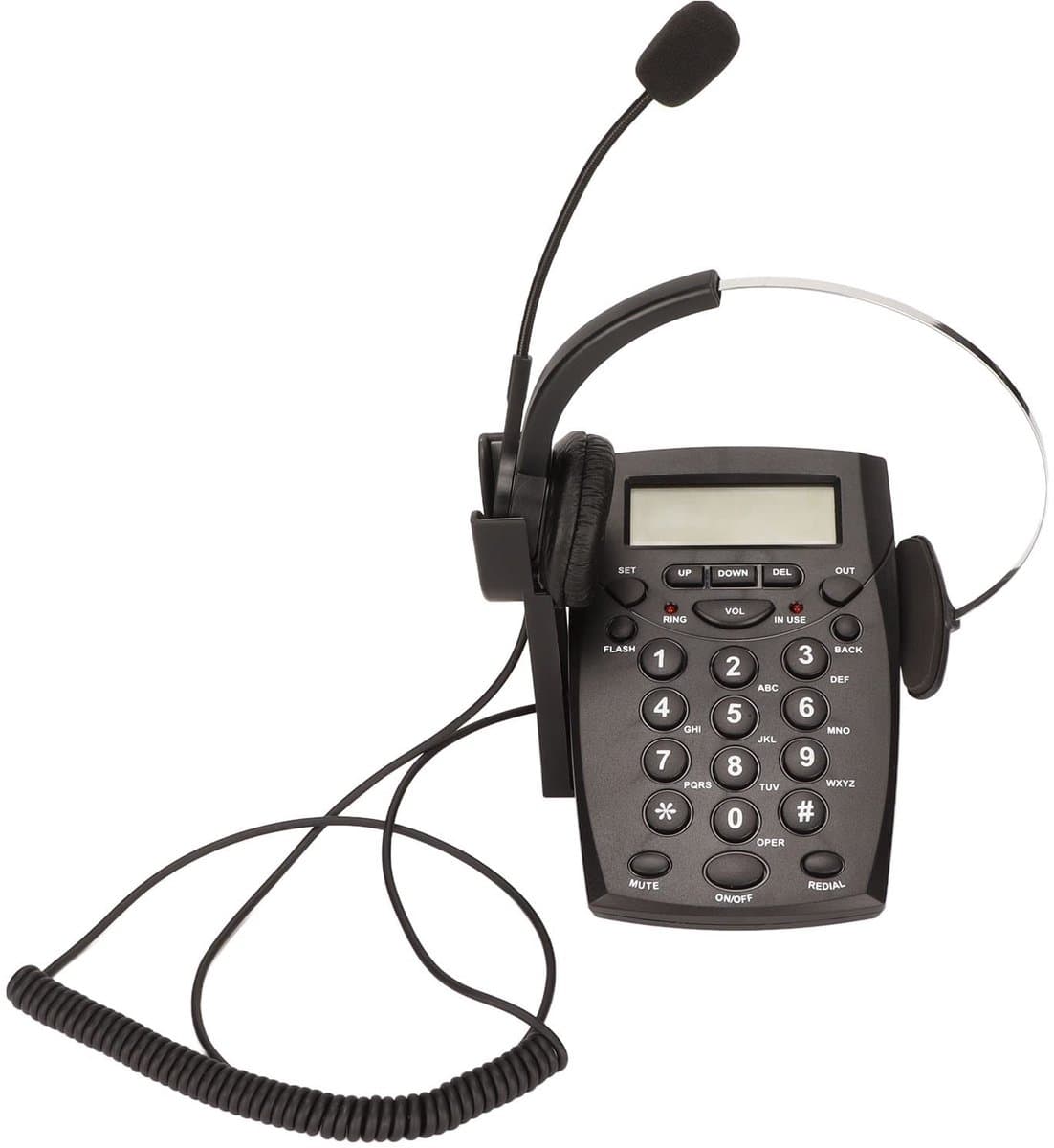 Zeynomax - Callcenter Dialpad Headset - Vaste Telefoon met Ruisonderdrukking - Eenvoudig in gebruik - Headsets voor Kantoor - Ideaal voor Callcenter..