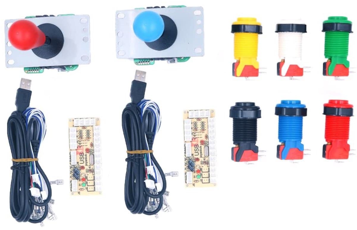 Vt products - Arcade controller - 2 spelers - DIY Onderdelenset - USB - Geschikt voor Windows en Raspberry Pi - Eenvoudige montage - Ideaal voor gamer
