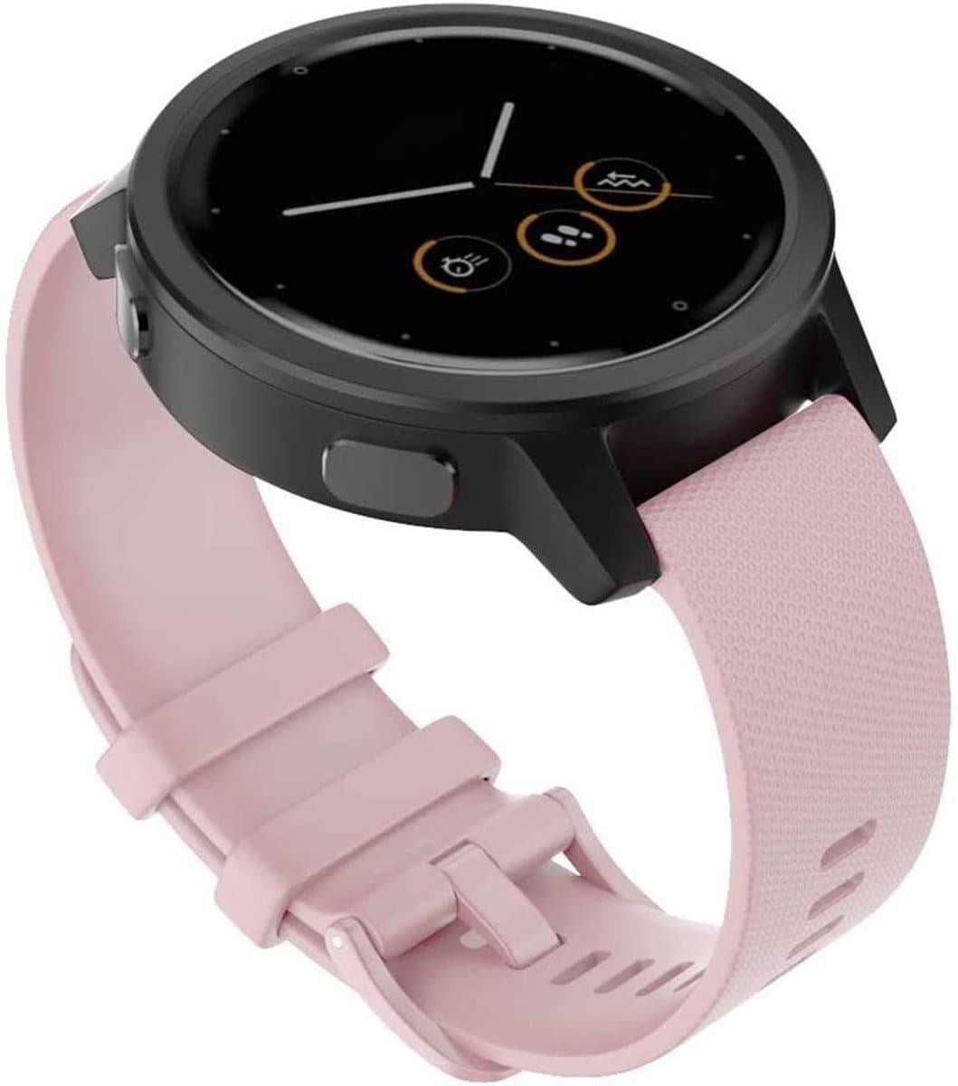 Zachte siliconen vervangband voor 22mm smartwatches zoals Amazfit GTR, Vantage M en Samsung Gear S3, Roze kleur