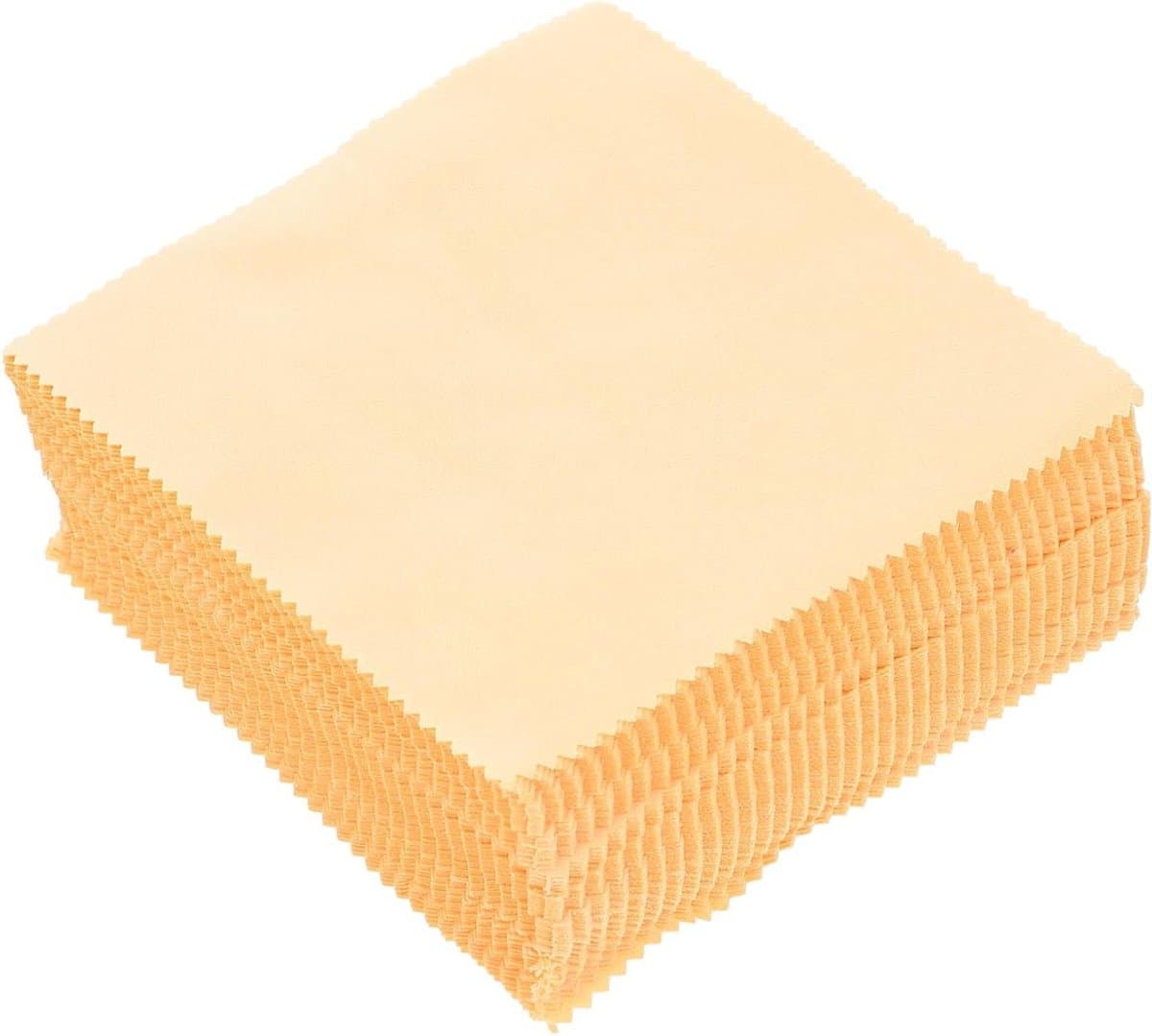 Brillenpoetsdoekjes - Lensdoekjes Microvezel - Scherm Reinigen - Superfijne Vezels - 100 Stuks - Geel