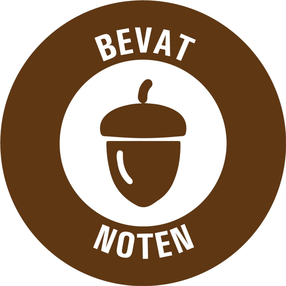 Bevat noten allergenen sticker op rol 20 mm - 1150 per rol