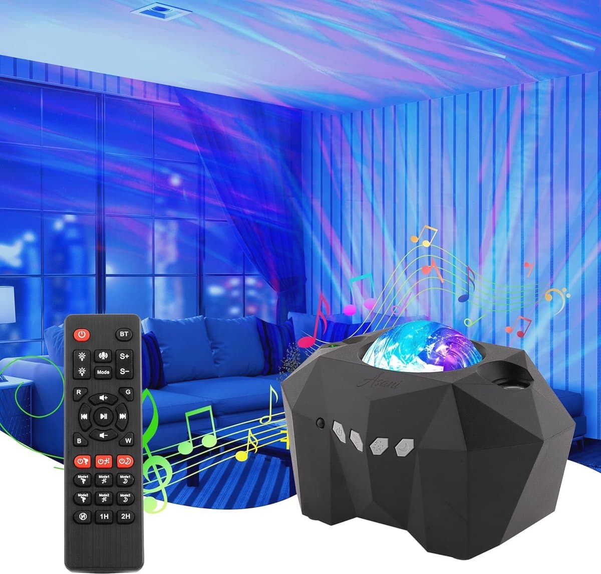 Sterrenlichtprojector en Bluetooth Speaker - Dimbare Aurora Borealis Nachtlamp voor Kinderen en Volwassenen