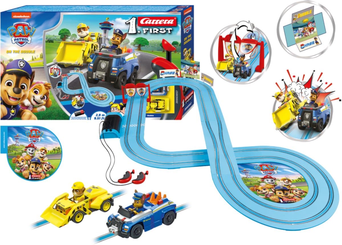 Carrera Eerste Paw Patrol Racebaan - 2,9 m, Chase&Rubble
