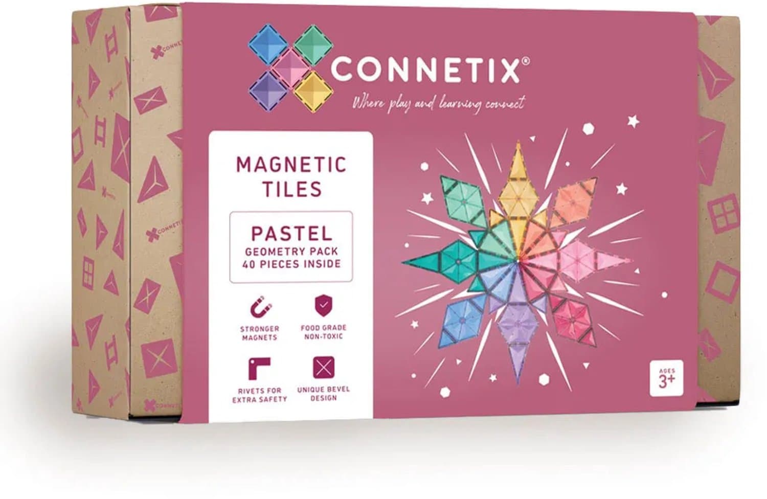 Connetix - Pastel Geometrie Pakket - 40 Stuks (CT-P-00040-GE)