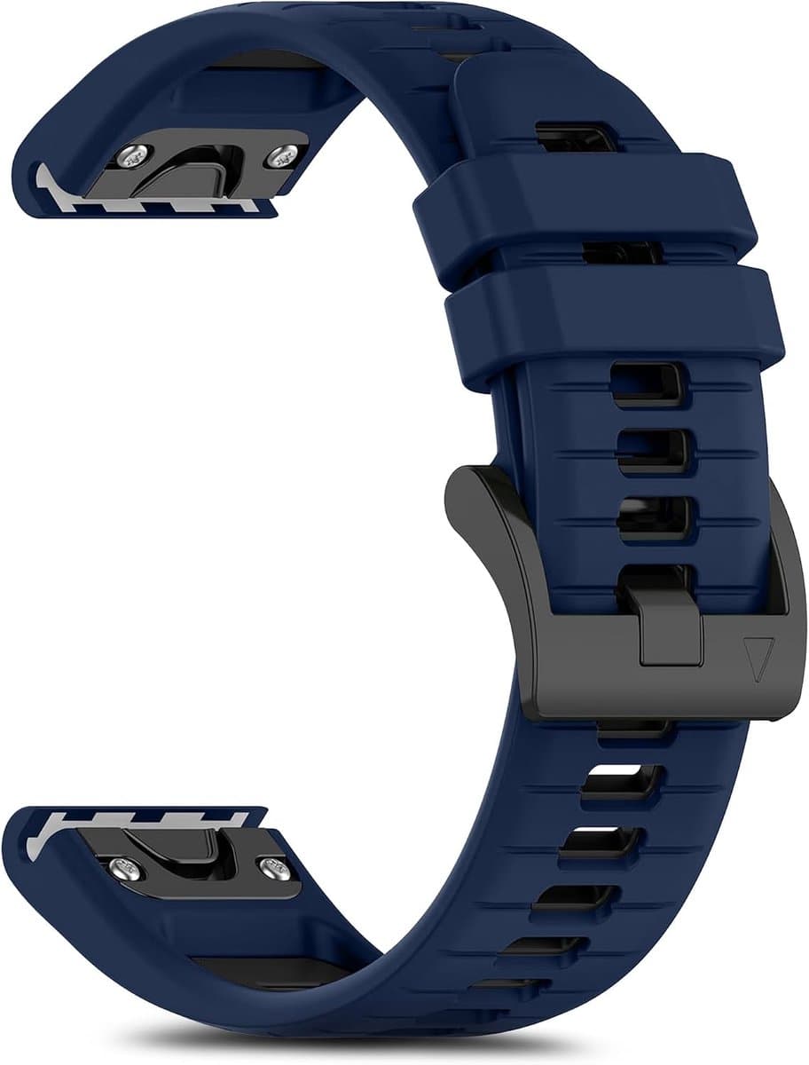Armband voor Garmin Quickfit 26 mm, zacht, ademend, verstelbaar, blauw-zwart
