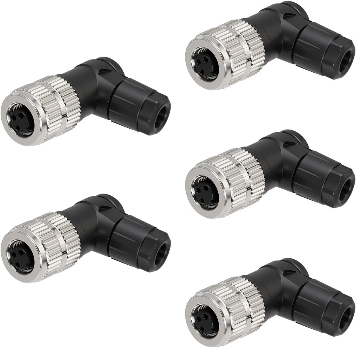 Sensor Connector Waterdichte Mannelijke Vrouwelijke Connector (Rechte Hoek Vrouwelijk, 5Pack 3Pin)