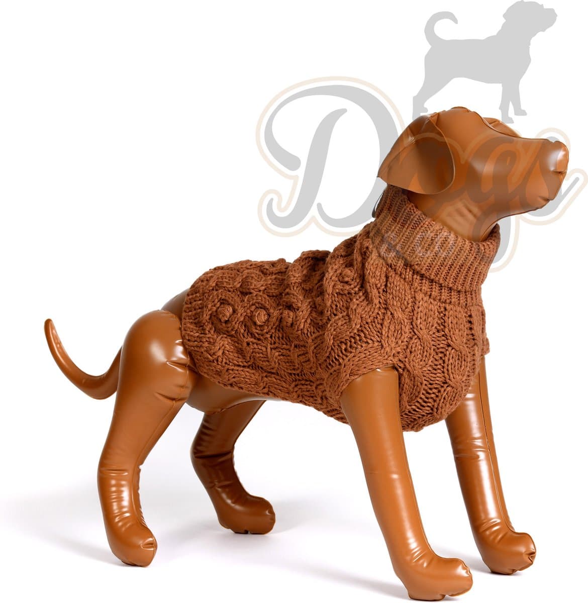 Dogs&Co Hand gebreide Hondentrui - Bruin - Maat XXL - Hondenkleding - Hondentrui - lengte 45cm - borstomvang 66cm