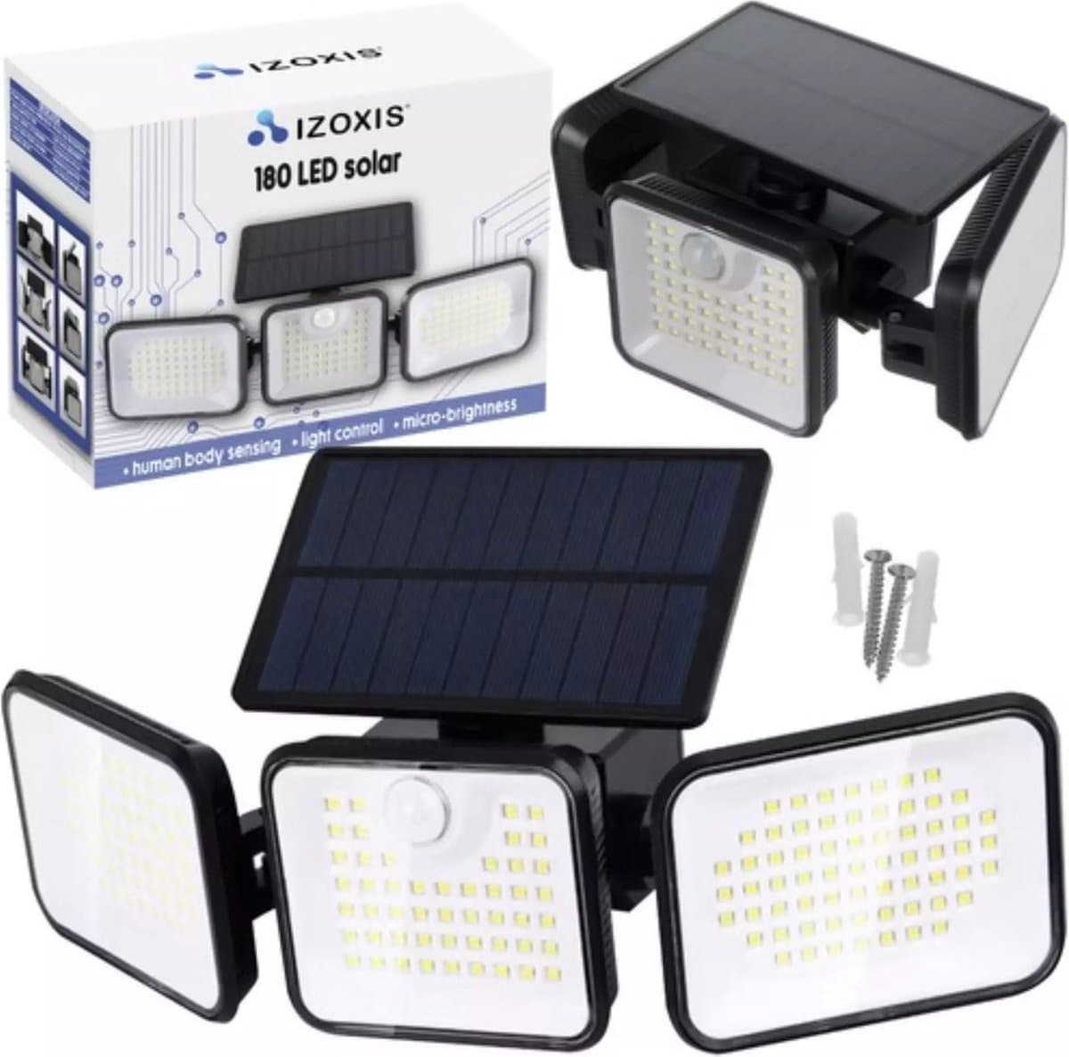 Izoxis Solar Tuinlamp 180 LED - Helder en Energiezuinig voor Buiten