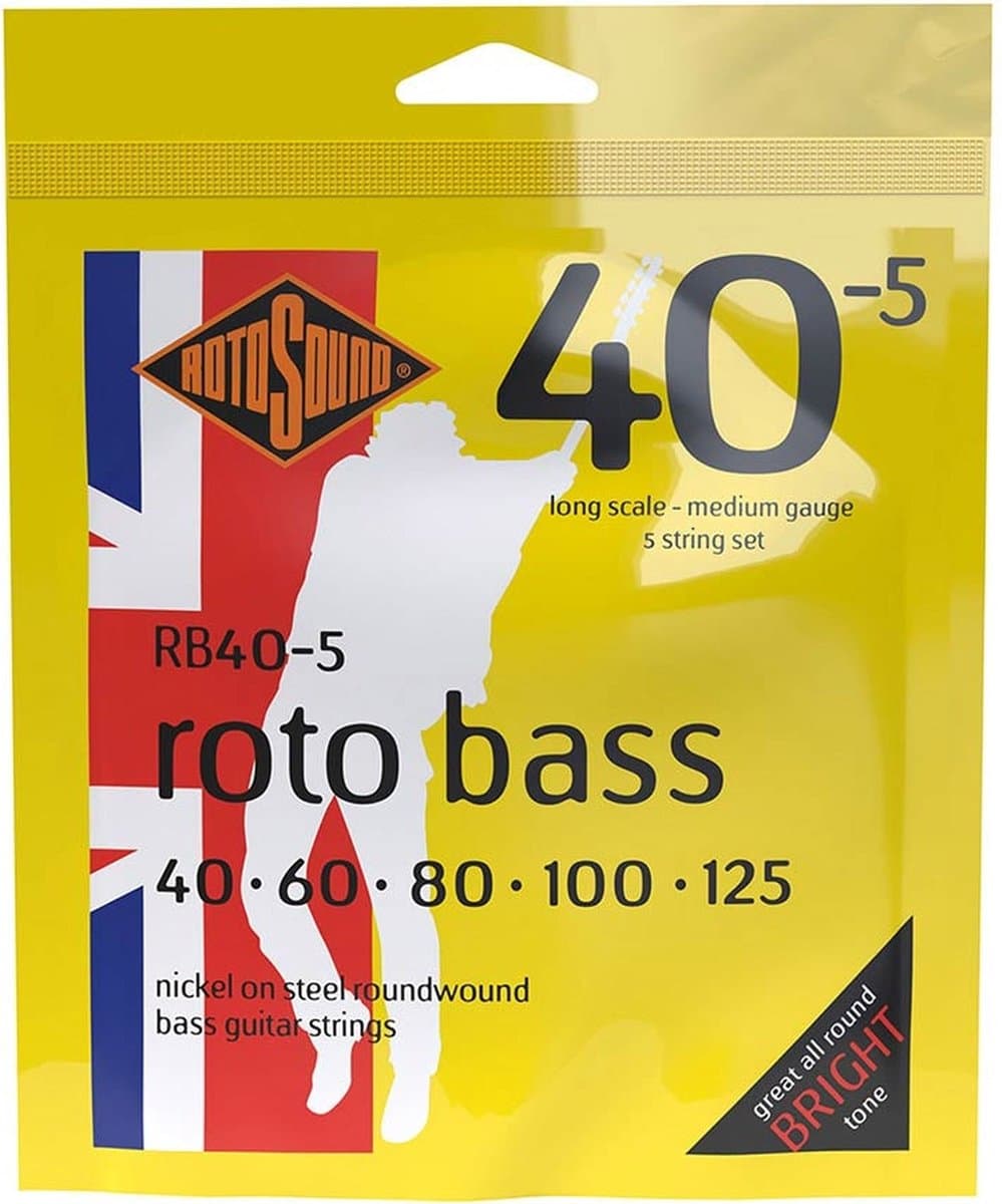 Rotosound RB40-5 snaren set elektrisch bass 5 nickel wound 40-125, medium guage