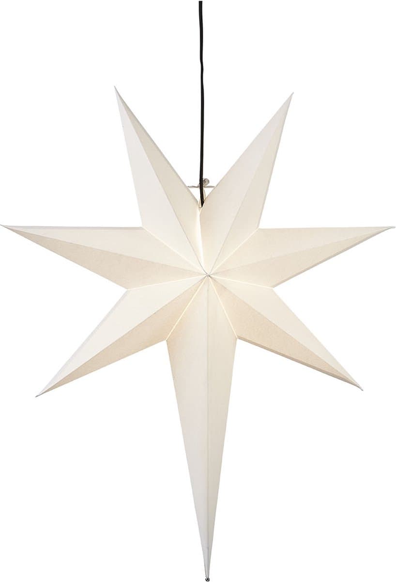 Star Trading Grote papieren ster 'Frozen', asymmetrisch, wit, netvoeding, E14-fitting, 55x65cm