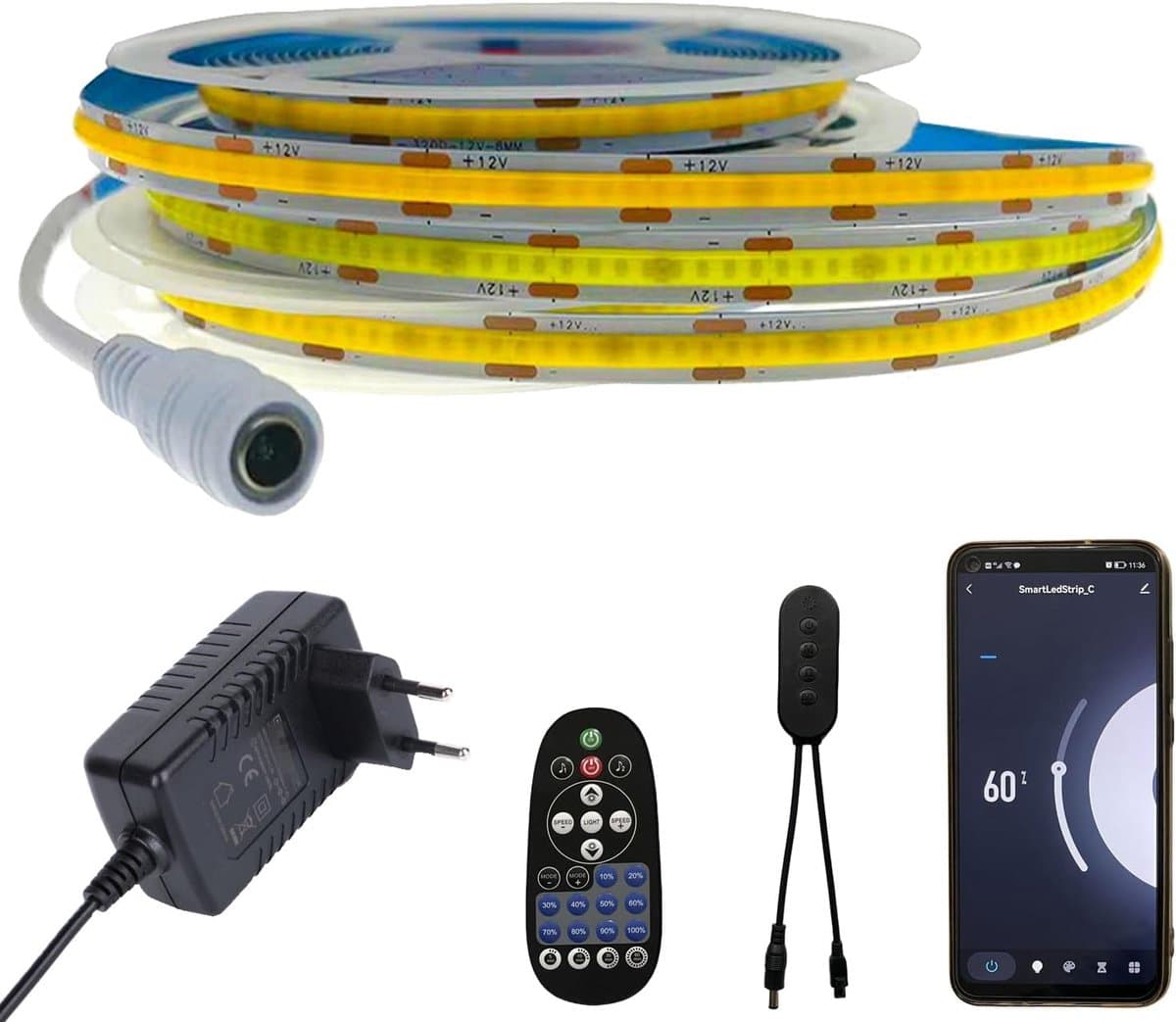 LED Strip 1m Warm Wit - Dimbaar - WIFI bestuurbaar - Ideaal voor sfeerverlichting - ShopVlot