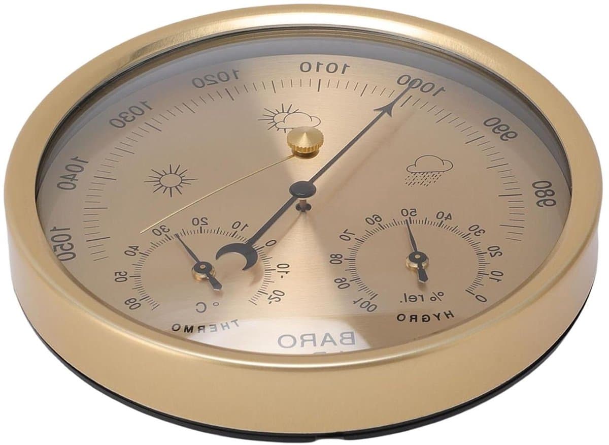 Weerstation 3-in-1 - Barometer Hygrometer - Weer Monitoren - Aluminiumlegering - 52 inch - Goud