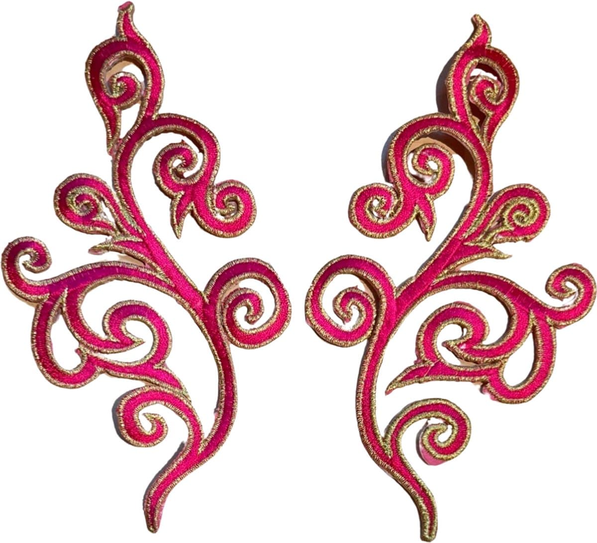 Cosplay Venetiaans Kant Sequins Strijk Applicatie Patch Set Fuchsia 9 cm / 17 cm / Fuchsia