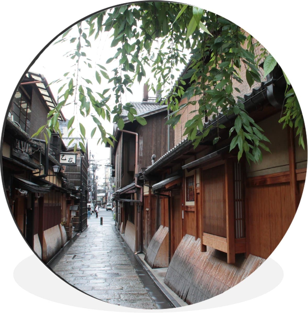 WallCircle - Wandcirkel - Muurcirkel - Traditionele architectuur bij Kioto in Japan - Aluminium - Dibond - 30x30 cm - Binnen en Buiten