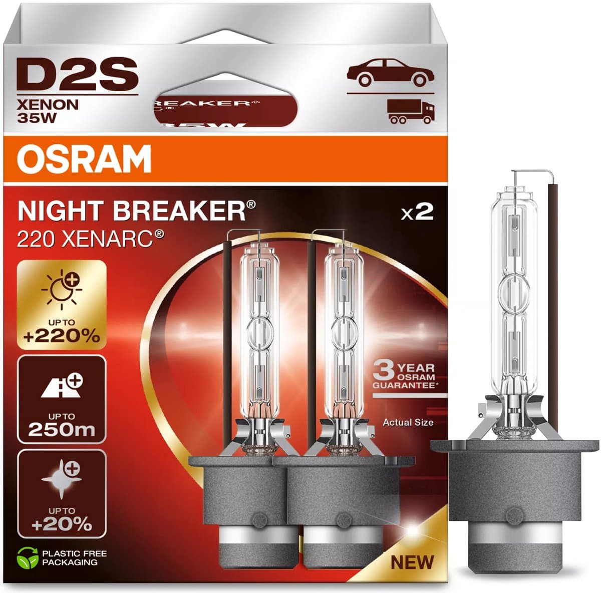 Osram Night Breaker Xenarc - Voertuigverlichting - 220% Heldere Xenonlamp - Set