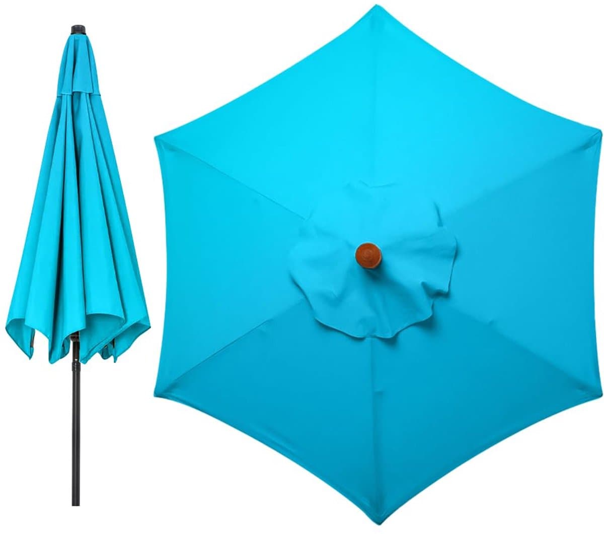 Parasolhoes Vervanging - Parasol Deksel - Terras Beschermen - Versterkte Ribzakken - 3 Meter Diameter - Zeeblauw