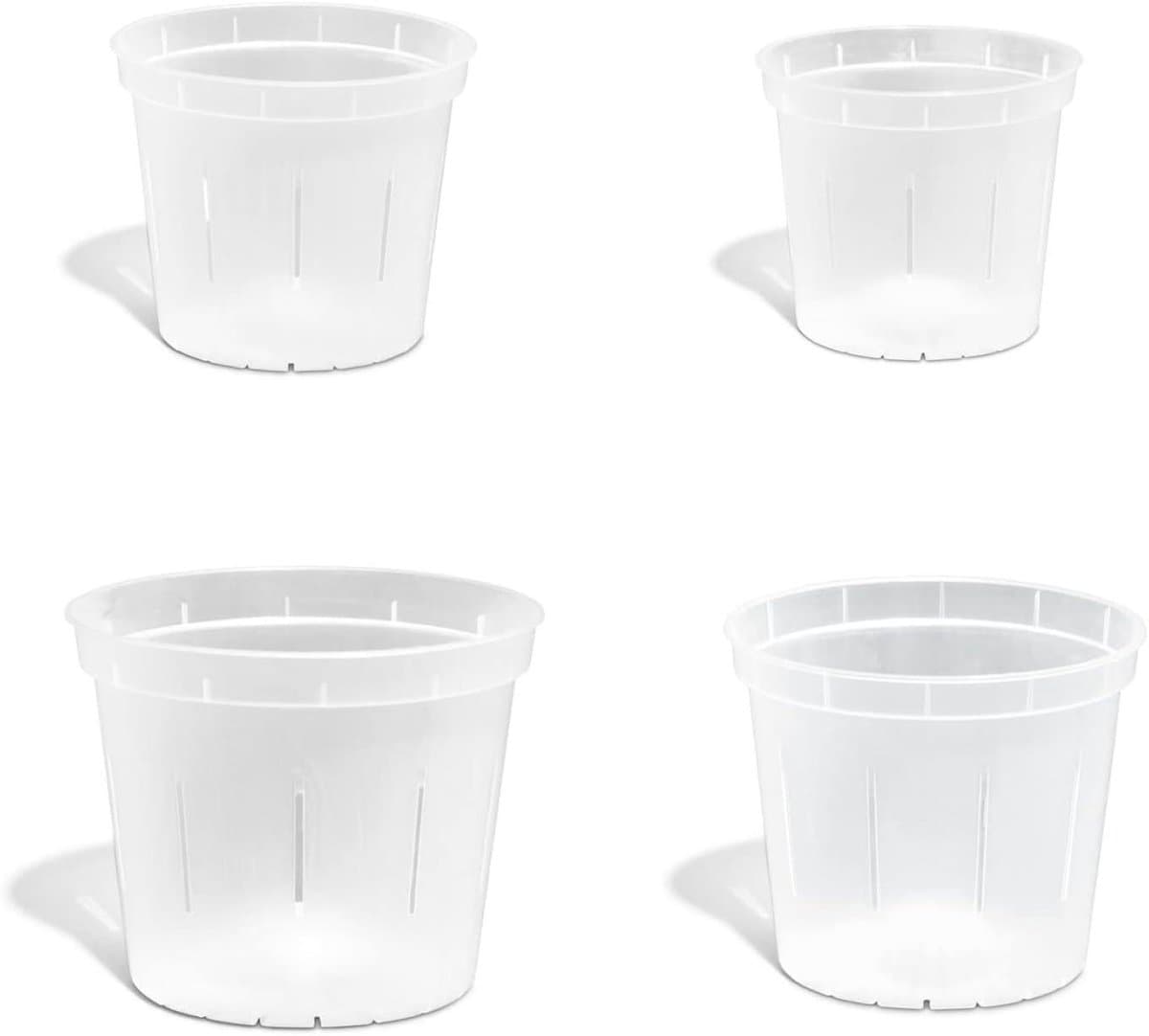 Bloempotten Assortiment - Orchidee Potten - Planten Verpotten - Extra Luchtcirculatie - 4 Maten Set - Transparant