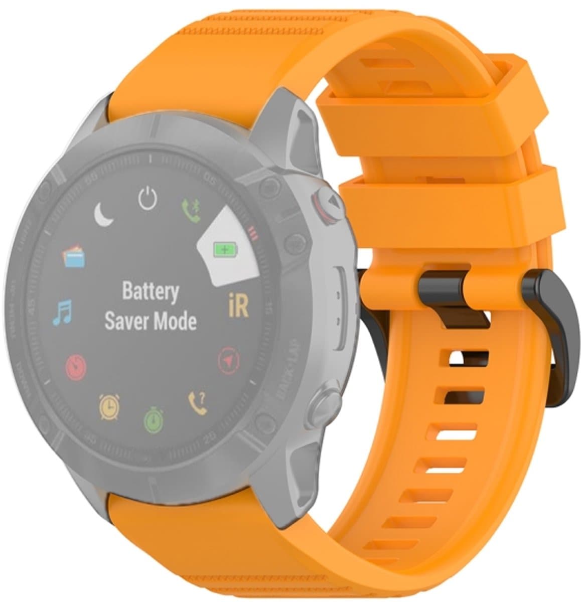 Voor Garmin Fenix 6X 26 mm Quick Release officiële textuur polsband horlogeband met plastic knop (ambergeel)