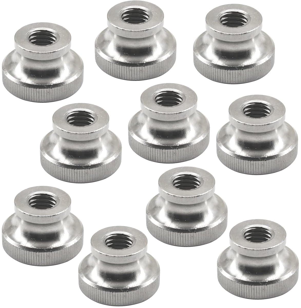 10 stuks M6 kartelmoeren van 304 roestvrij staal, ronde bevestigingsknoppen, metrische schroefdraad, handmoeren voor 3D-printeronderdelen
