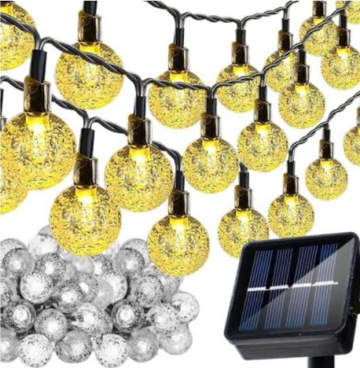 Ilso tuinverlichting op zonne-energie - solar - lichtsnoer buiten - waterproof - 100 lampen - 14 meter - IP44