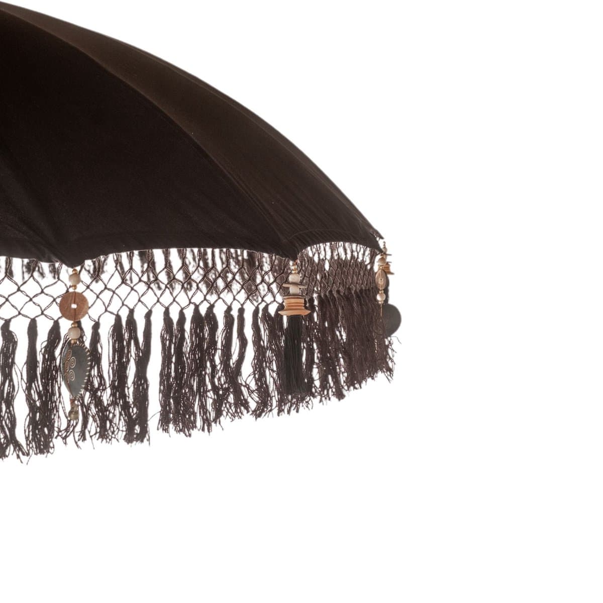 Bali parasol - zwart franjes - 250 cm