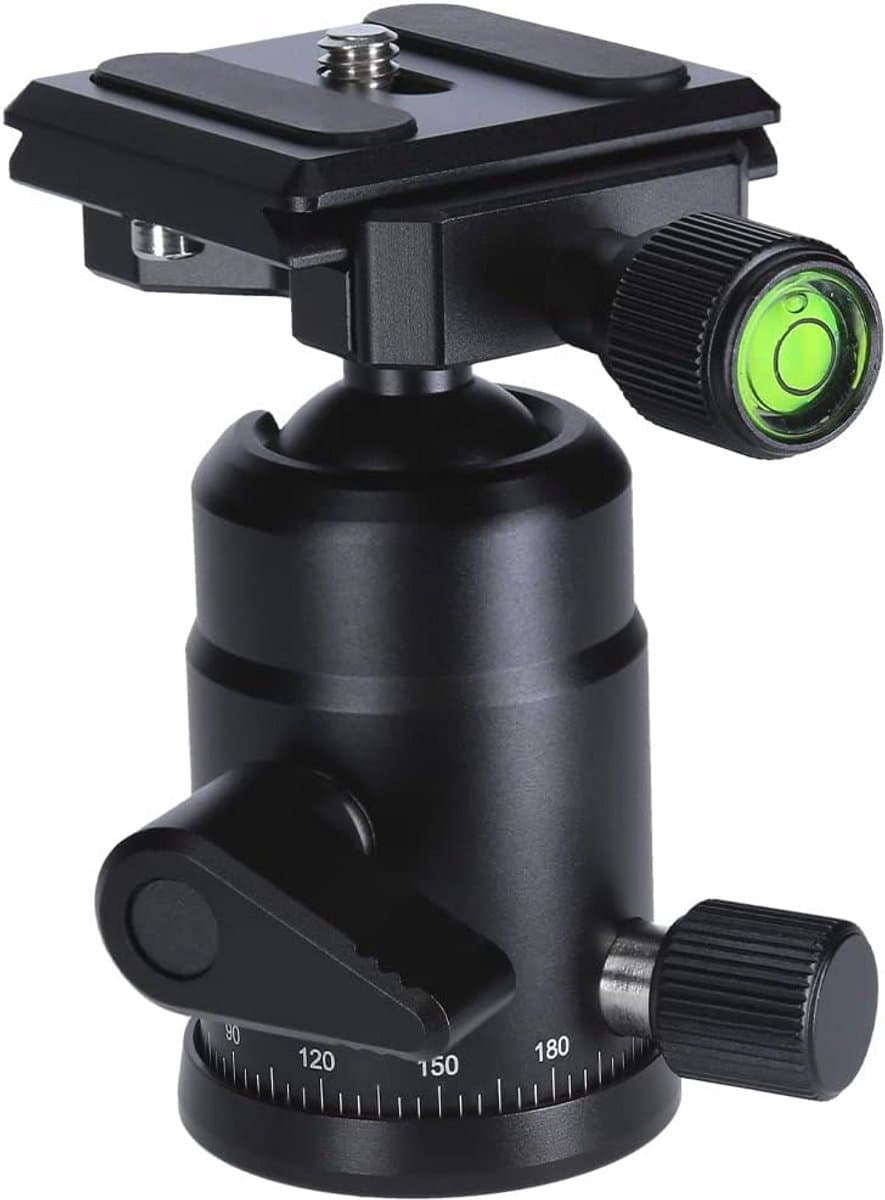 Professionele 360 graden statiefkop voor compact camera's - Aluminium, 8 kg draagkracht, met waterpas